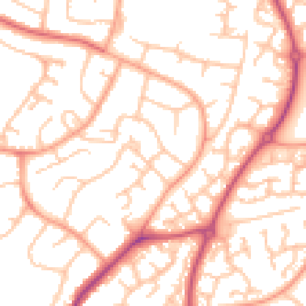 Daytime road noise heatmap for WR4 9HP