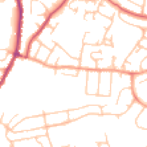 Daytime road noise heatmap for WR4 9TP