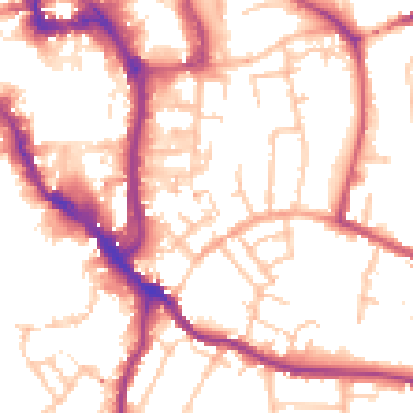 Daytime road noise heatmap for WR5 1AA