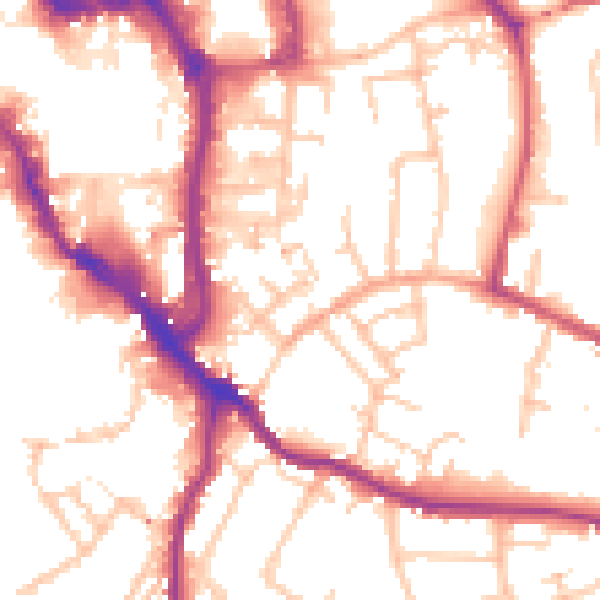 Daytime road noise heatmap for WR5 1AD