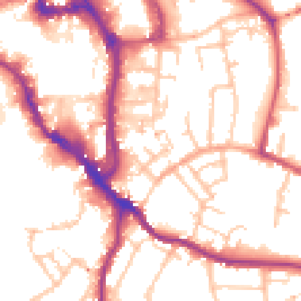 Daytime road noise heatmap for WR5 1AF