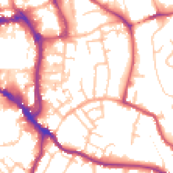Daytime road noise heatmap for WR5 1AH