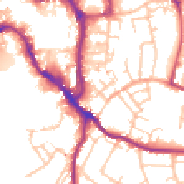Daytime road noise heatmap for WR5 1AN