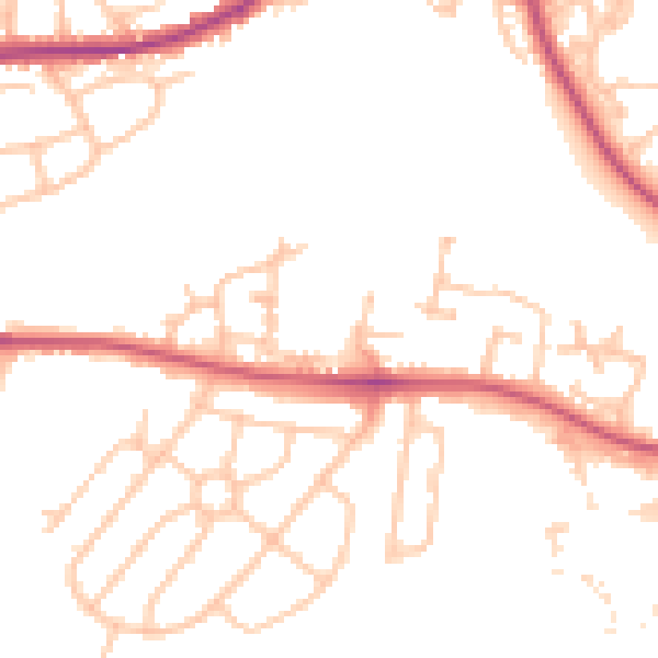 Daytime road noise heatmap for WR5 1AP