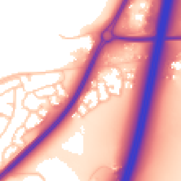 Daytime road noise heatmap for WR5 1AS