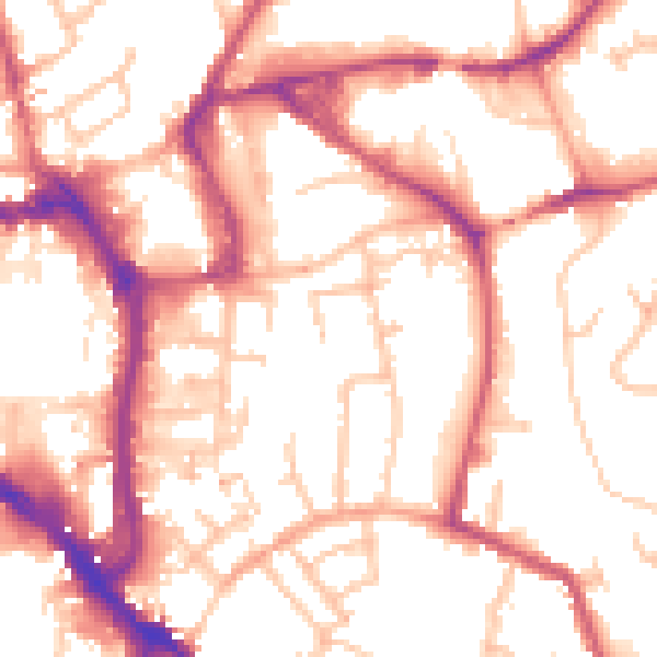 Daytime road noise heatmap for WR5 1AU