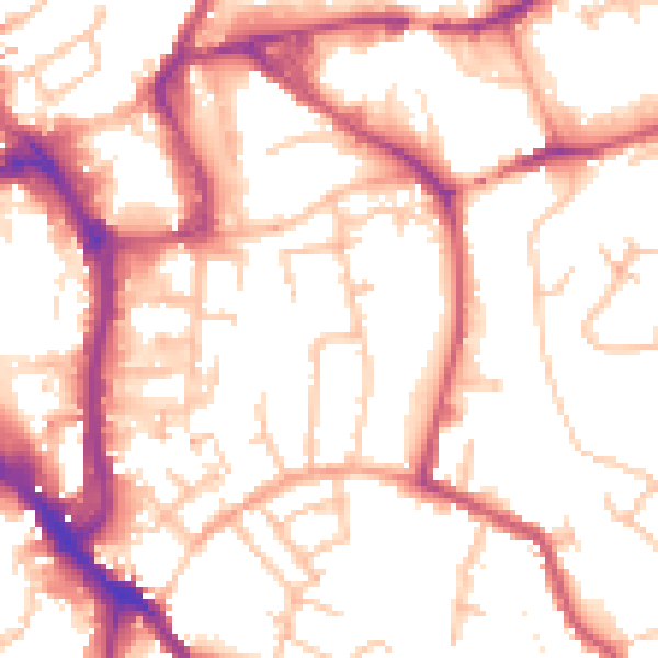 Daytime road noise heatmap for WR5 1AX