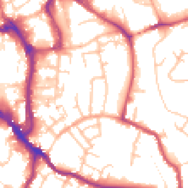 Daytime road noise heatmap for WR5 1AY