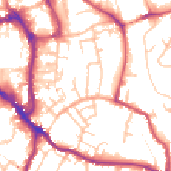 Daytime road noise heatmap for WR5 1AZ