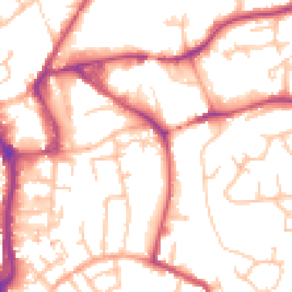 Daytime road noise heatmap for WR5 1BA