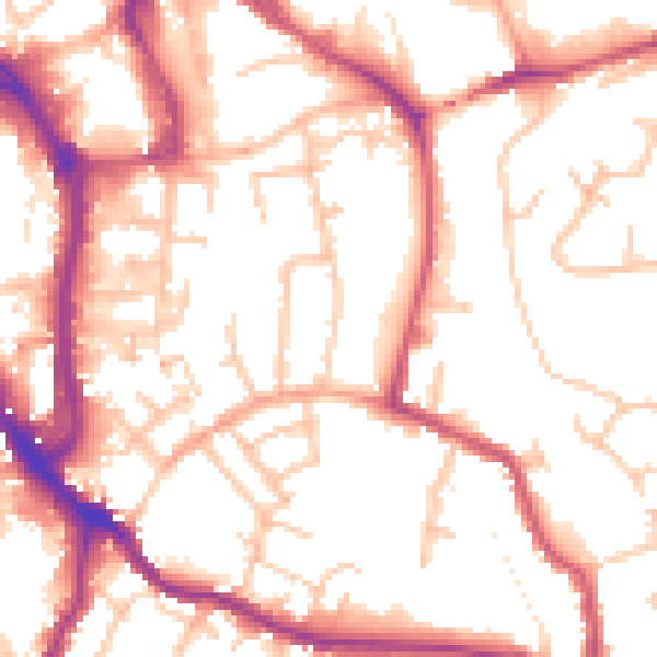 Daytime road noise heatmap for WR5 1BB
