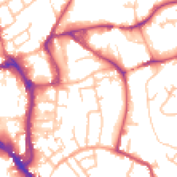 Daytime road noise heatmap for WR5 1BL