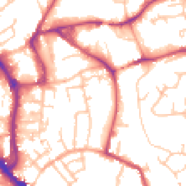 Daytime road noise heatmap for WR5 1BP