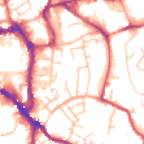 Daytime road noise heatmap for WR5 1BW