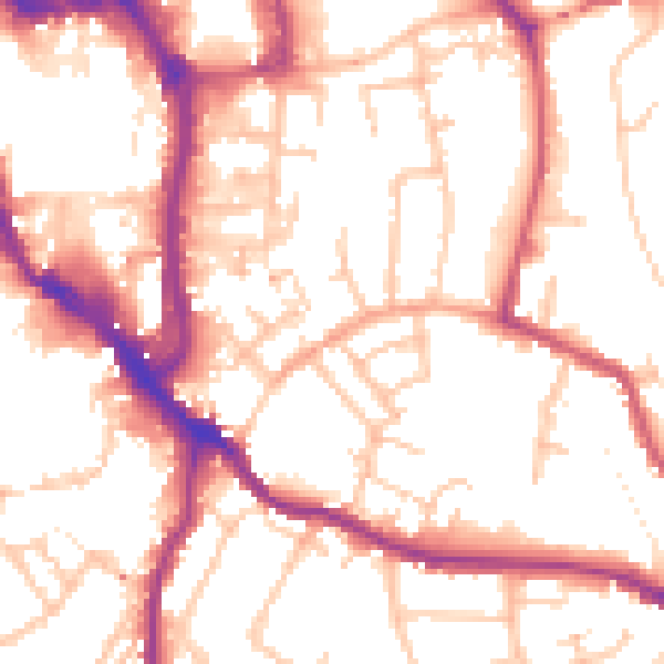 Daytime road noise heatmap for WR5 1DF