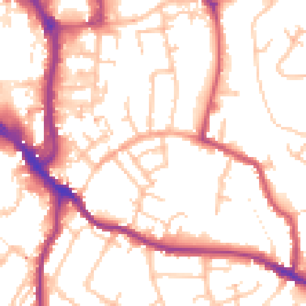Daytime road noise heatmap for WR5 1DH