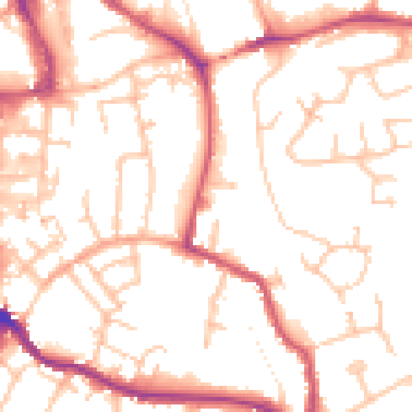 Daytime road noise heatmap for WR5 1DS