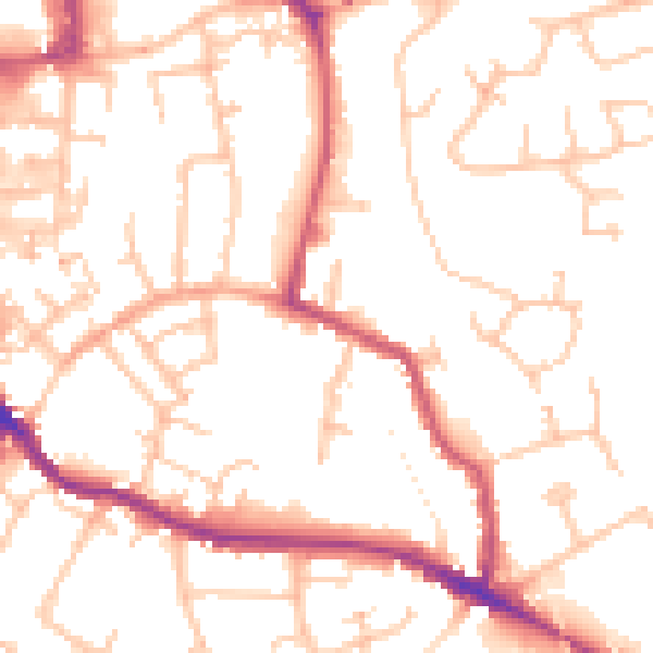 Daytime road noise heatmap for WR5 1DX