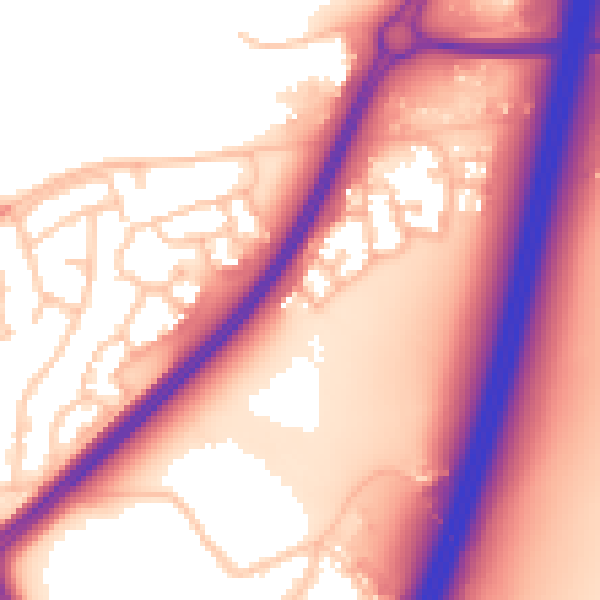 Daytime road noise heatmap for WR5 1FA
