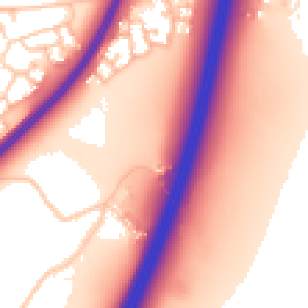 Daytime road noise heatmap for WR5 1FJ