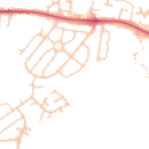 Daytime road noise heatmap for WR5 1HX