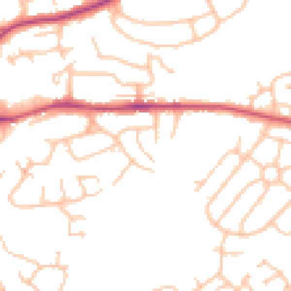Daytime road noise heatmap for WR5 1LF