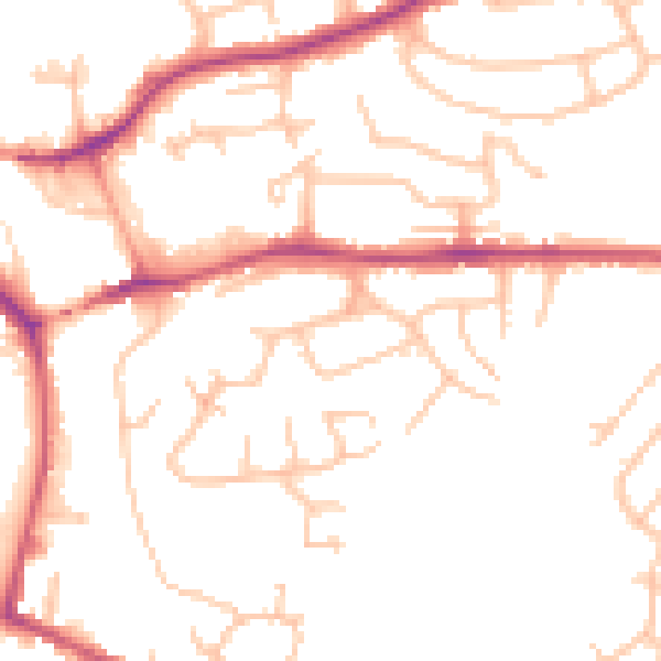 Daytime road noise heatmap for WR5 1LU