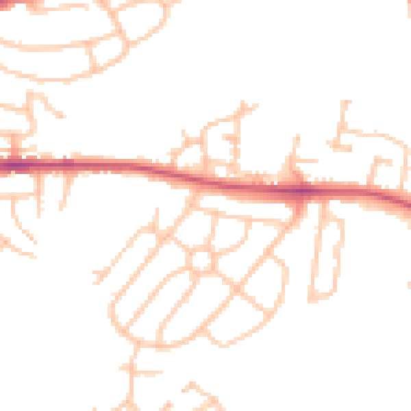 Daytime road noise heatmap for WR5 1NH