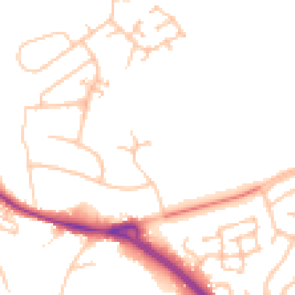 Daytime road noise heatmap for WR5 1RJ