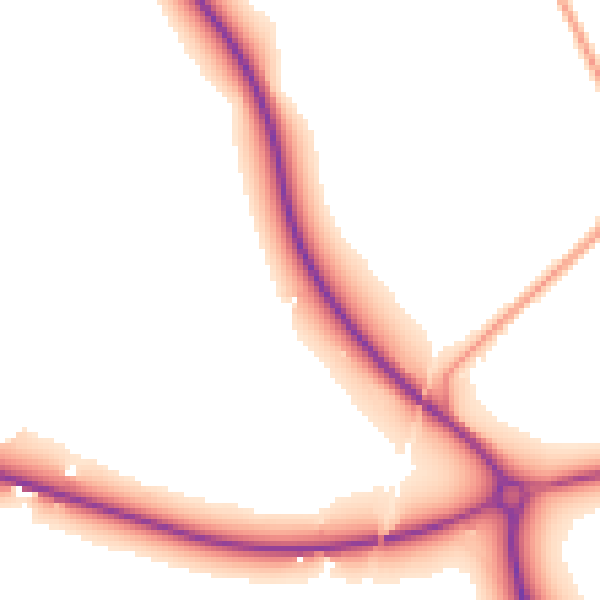 Daytime road noise heatmap for WR5 1RP