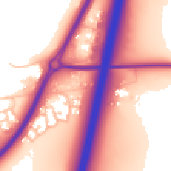 Daytime road noise heatmap for WR5 1RU