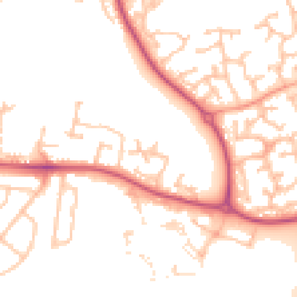 Daytime road noise heatmap for WR5 1SH