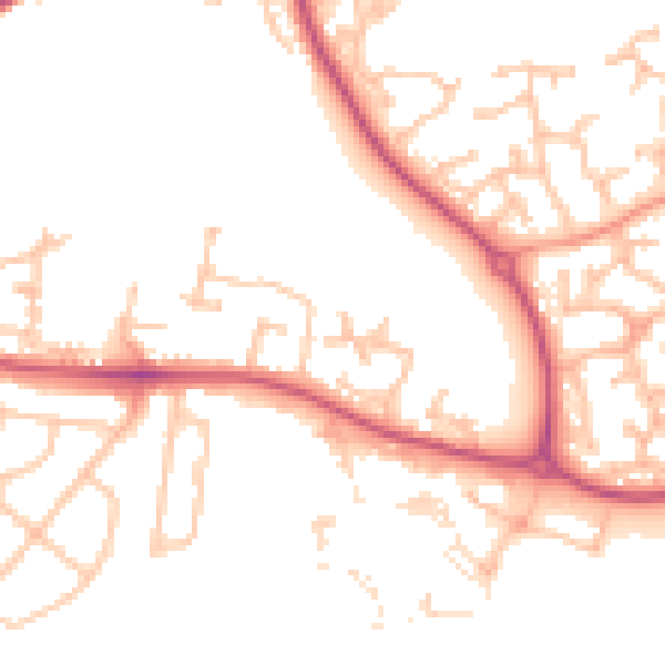 Daytime road noise heatmap for WR5 1SN