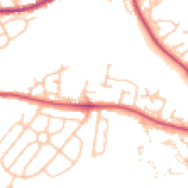 Daytime road noise heatmap for WR5 1SR
