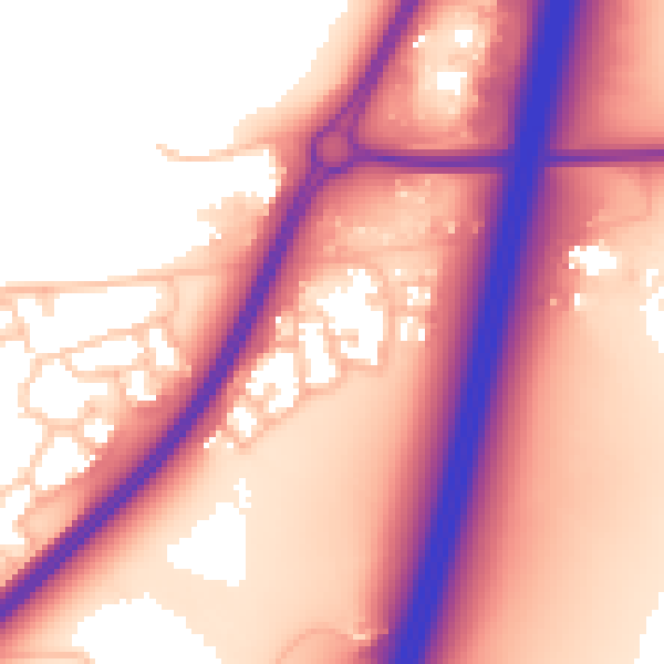 Daytime road noise heatmap for WR5 1TA