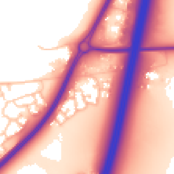Daytime road noise heatmap for WR5 1TE