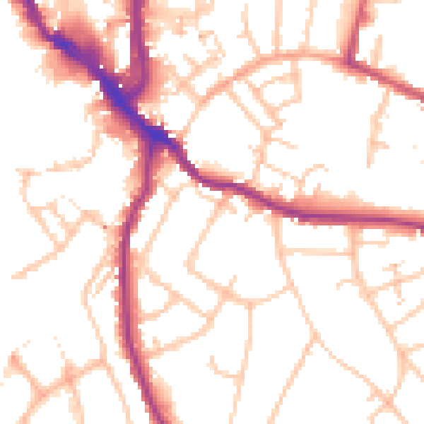 Daytime road noise heatmap for WR5 2AA