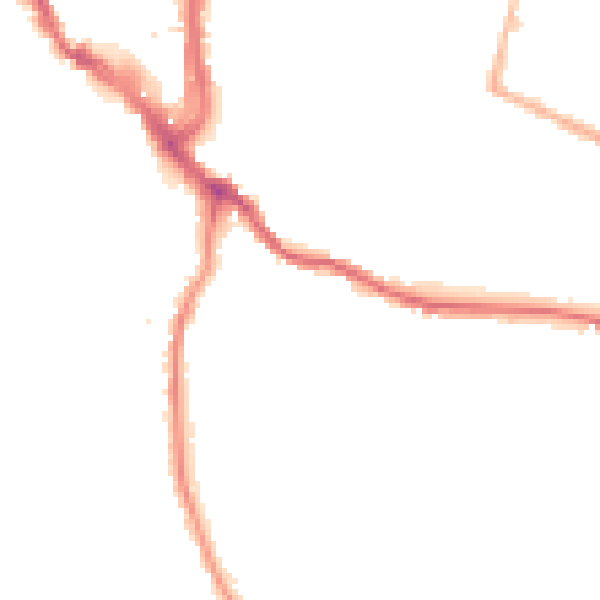 Night-time road noise heatmap for WR5 2AA