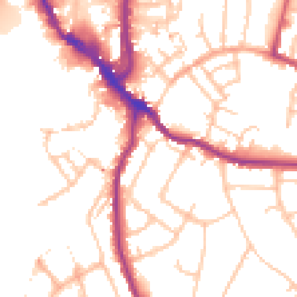 Daytime road noise heatmap for WR5 2AT