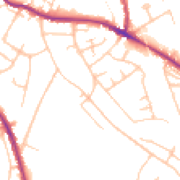 Daytime road noise heatmap for WR5 2BS