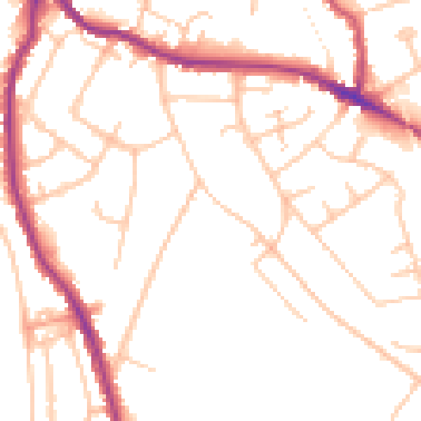 Daytime road noise heatmap for WR5 2BX