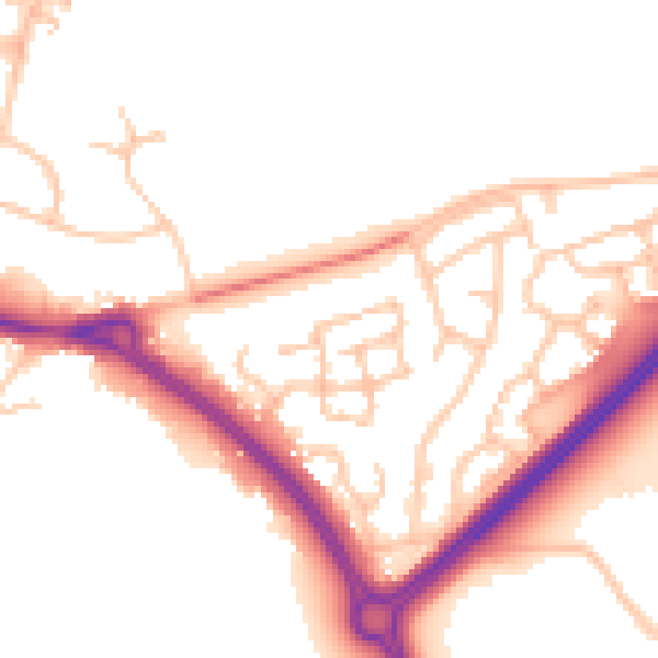 Daytime road noise heatmap for WR5 2FF