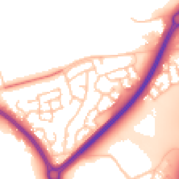 Daytime road noise heatmap for WR5 2NE