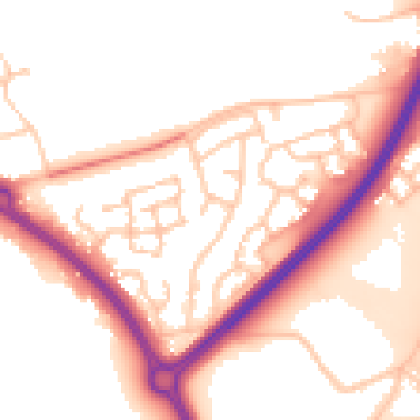 Daytime road noise heatmap for WR5 2NH