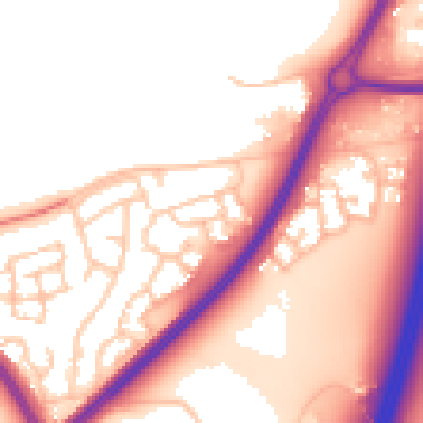 Daytime road noise heatmap for WR5 2NS