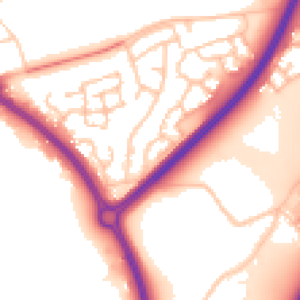 Daytime road noise heatmap for WR5 2RB