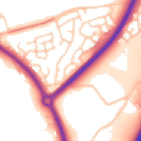 Daytime road noise heatmap for WR5 2SJ