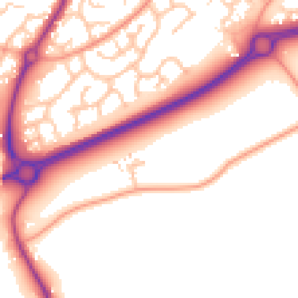 Daytime road noise heatmap for WR5 2SY