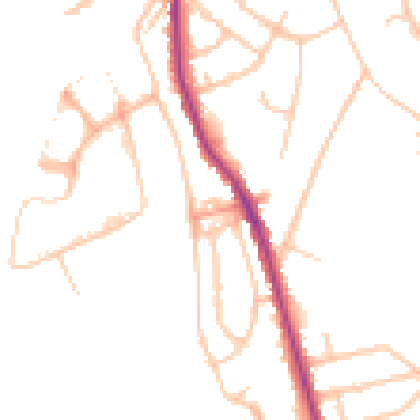 Daytime road noise heatmap for WR5 3FX