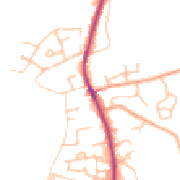 Daytime road noise heatmap for WR5 3JA